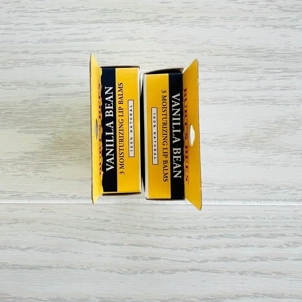 Burt's Bees Moisturizing Lip Balm Vanilla Bean 3ct Lot of 2 Packs (6T)